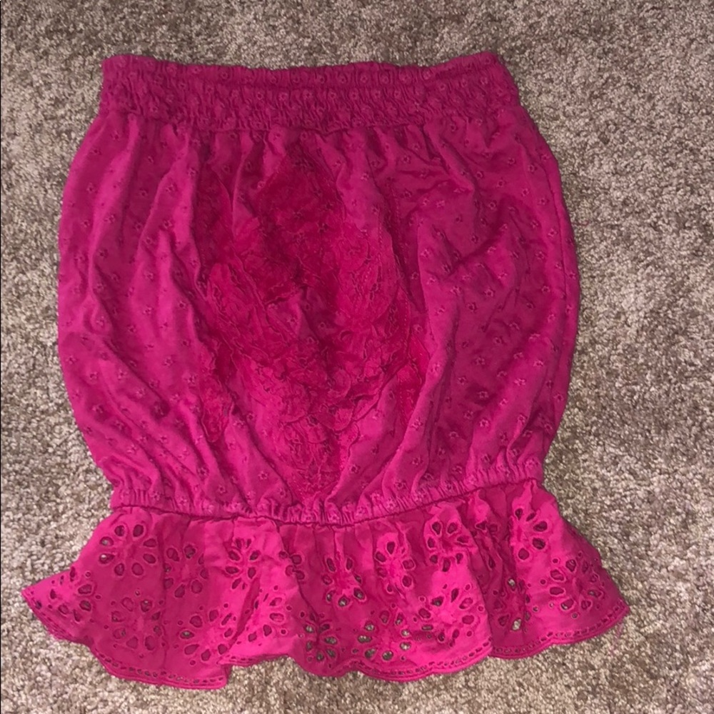 Strapless top pink, could be worn 2 ways